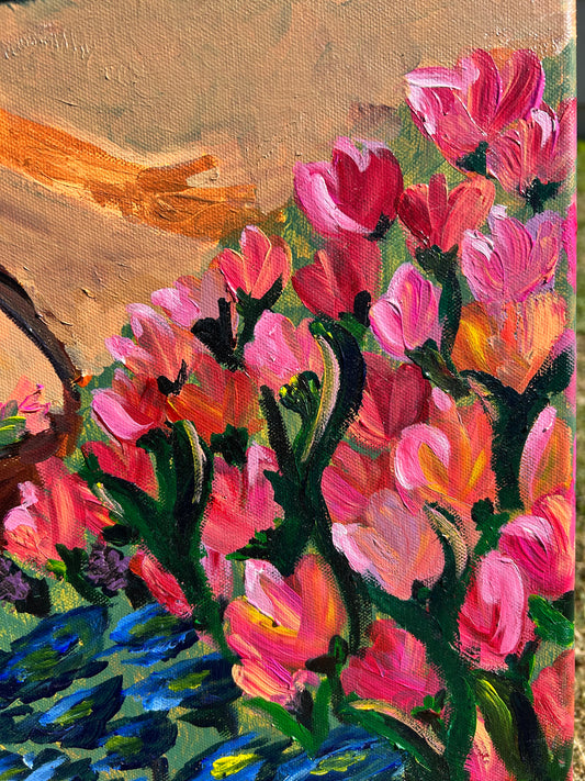 Tanja’s Flowers | Original 24x36 Acrylic Painting | May D Studio