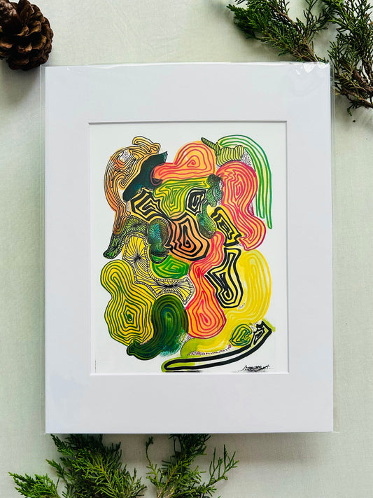 Anxiety Print EDITION LIMITED with 11x14 Mat Board