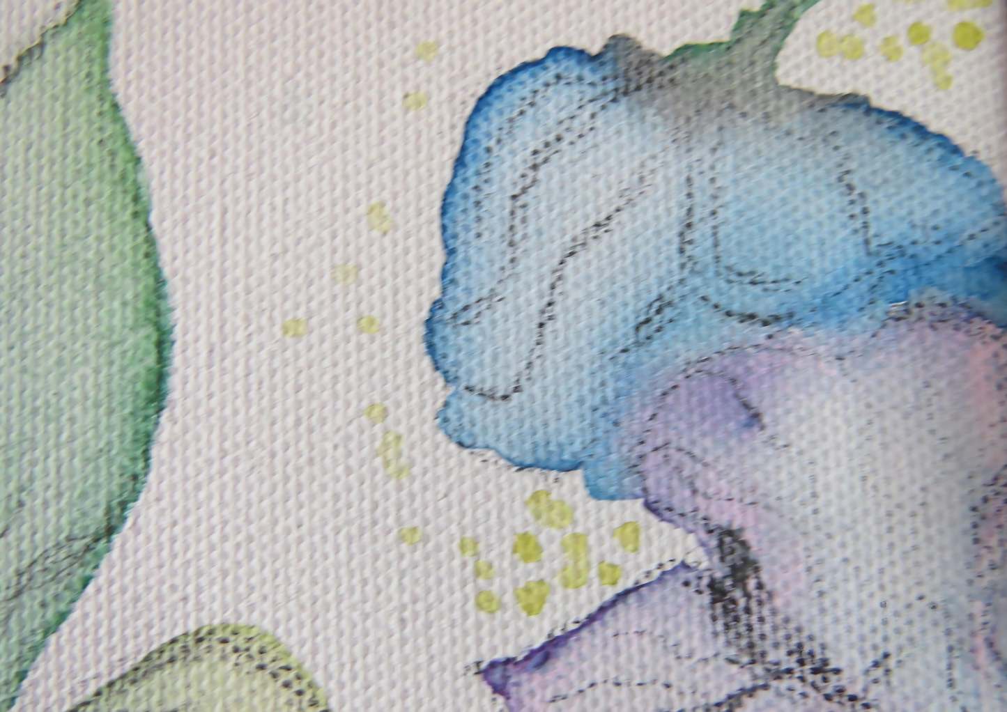 Pintura Original en Acuarelas: Beso de Colibrí entre las Flores - Mayra Diaz Ramos Art