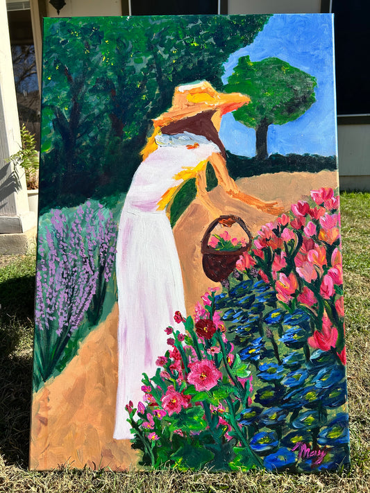 Tanja’s Flowers | Original 24x36 Acrylic Painting | May D Studio