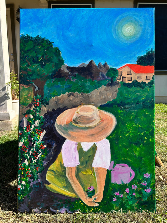 Tanja’s Garden | Original 24x36 Acrylic Painting | May D Studio